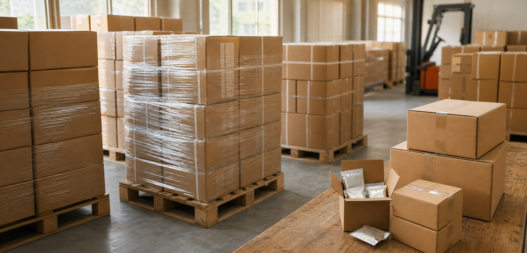 Tea cartons and shipment preparation